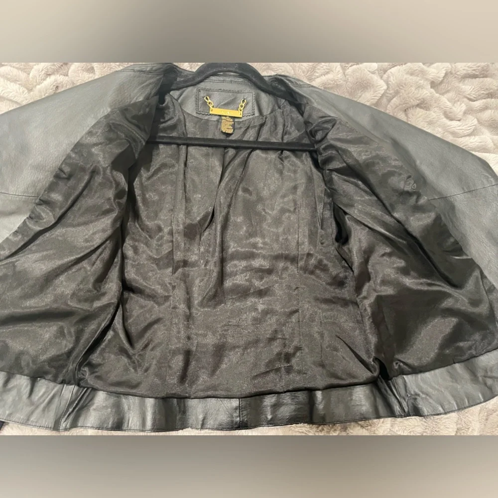 Black Genuine Leather Jacket (USED) - Picture 4 of 7